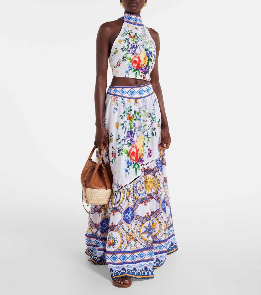 Falda larga Tiles Darls de lino | Camilla