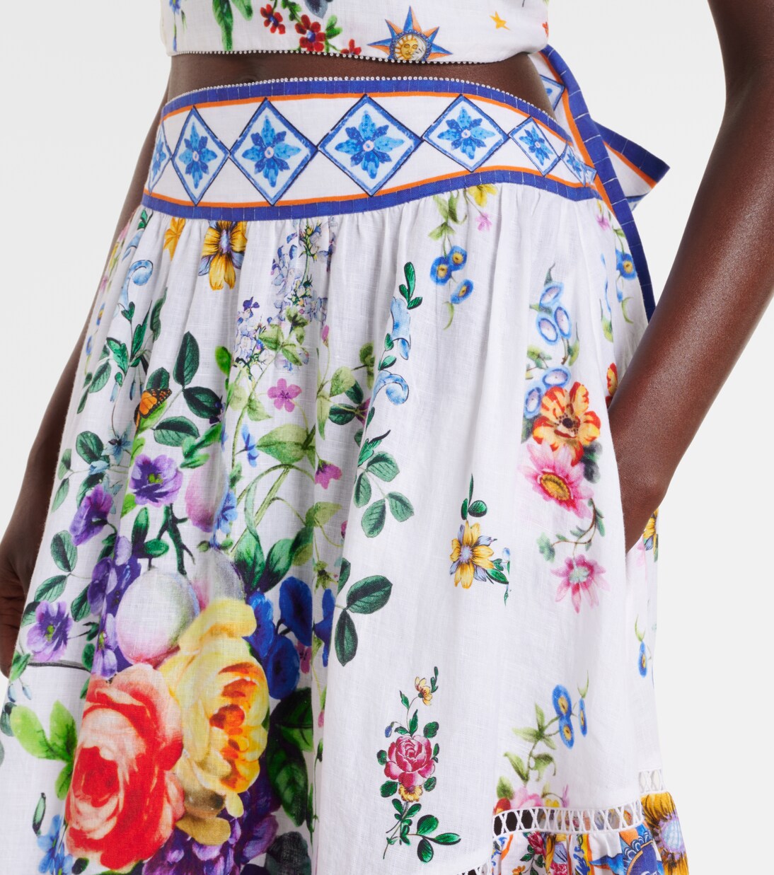 Falda larga Tiles Darls de lino | Camilla