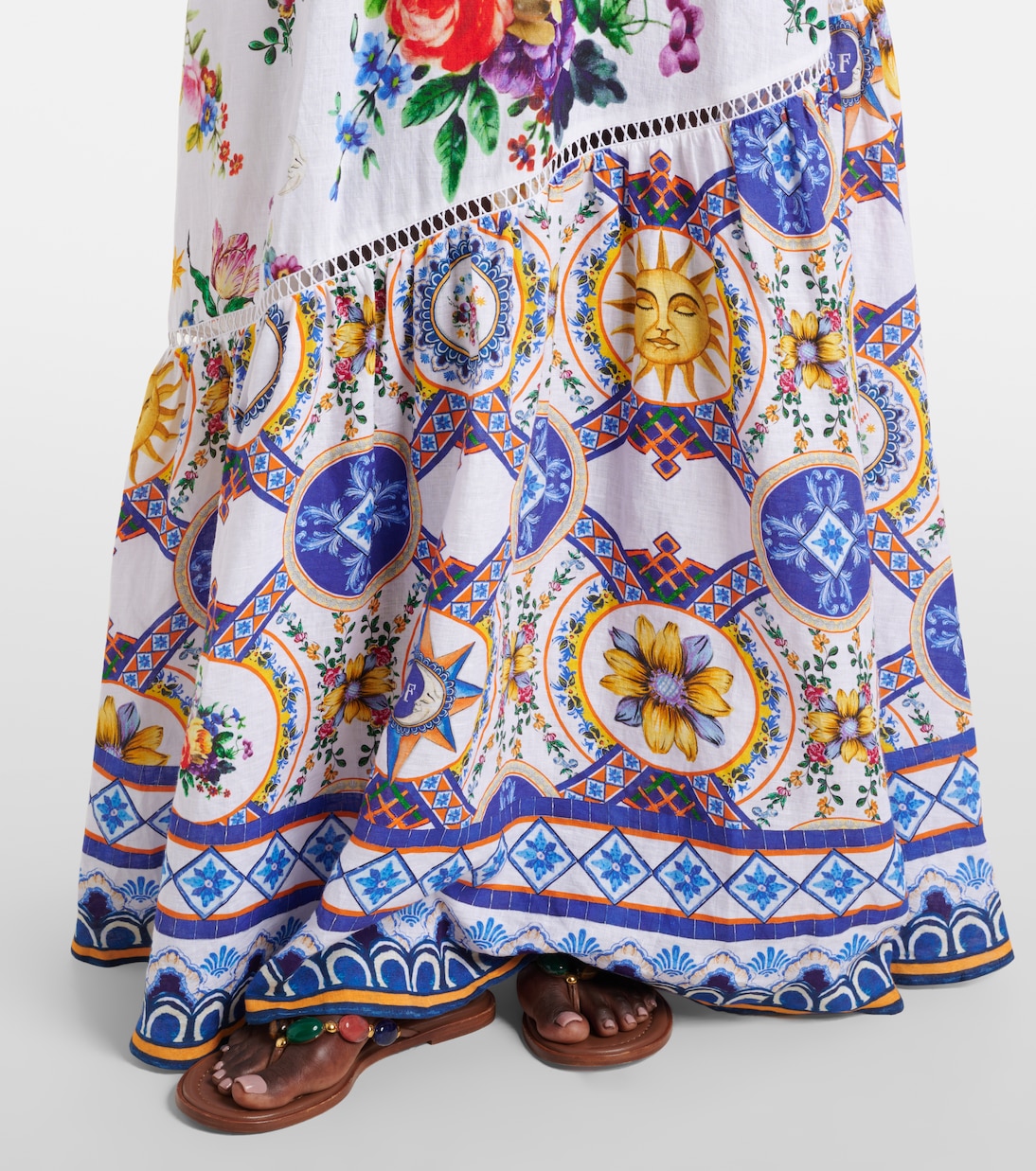 Falda larga Tiles Darls de lino | Camilla