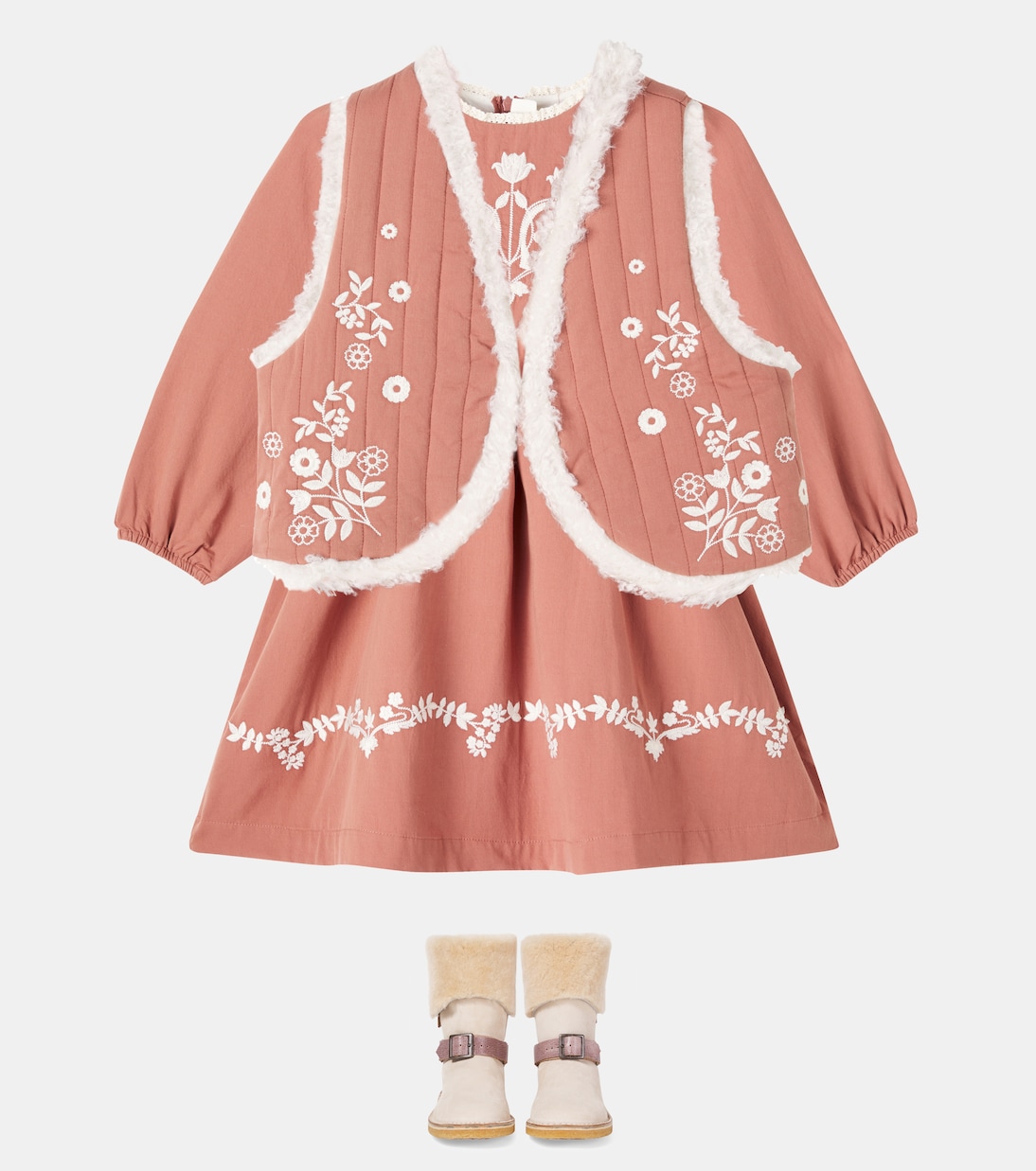 Vestido Kana de algodón bordado | C'era Una Volta