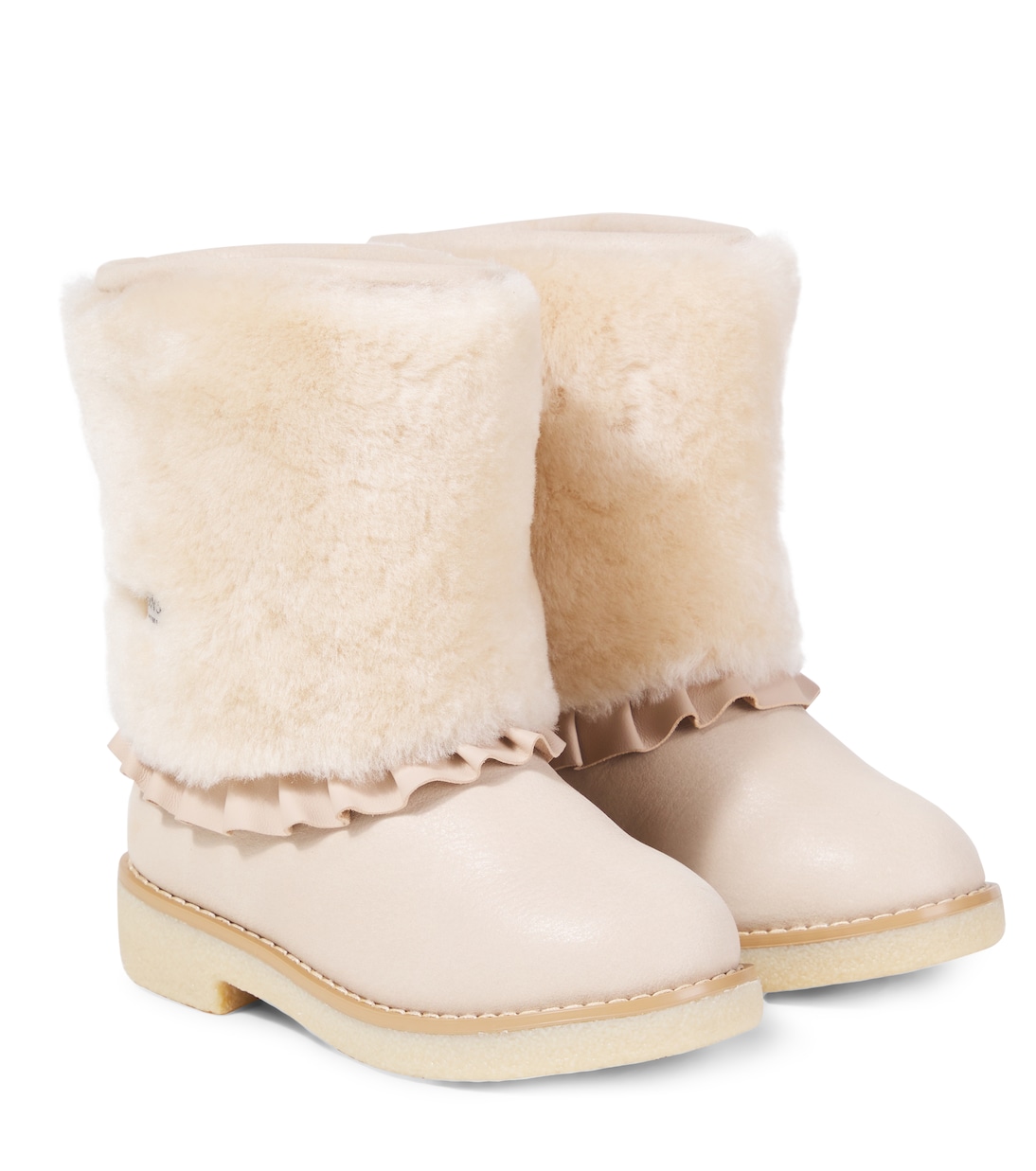 Rosalen shearling-trimmed leather boots | Donsje