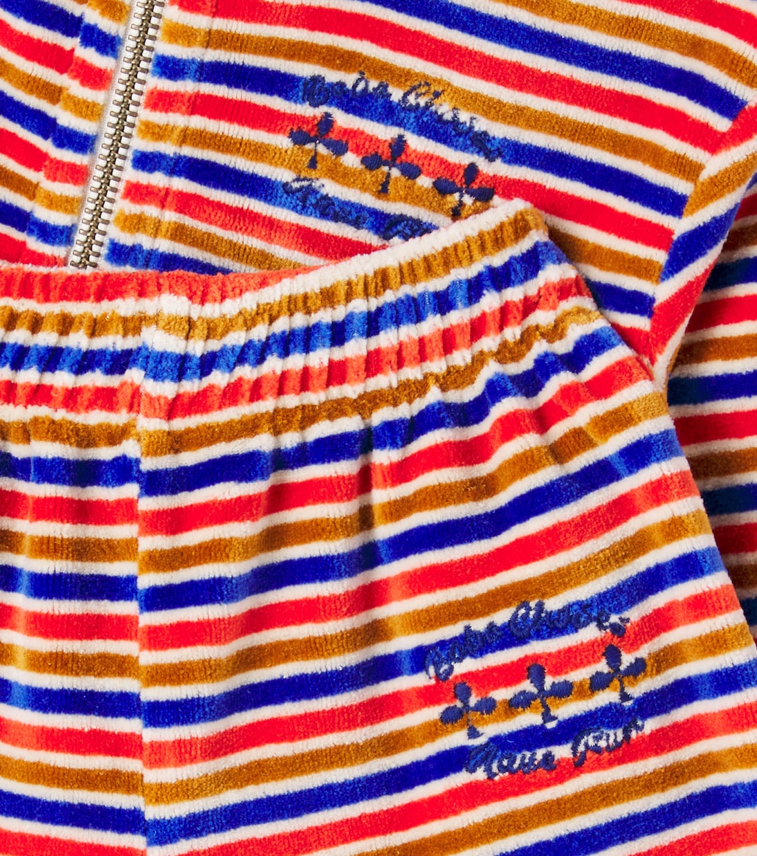 Baby striped velvet hoodie and sweatpants set | Bobo Choses