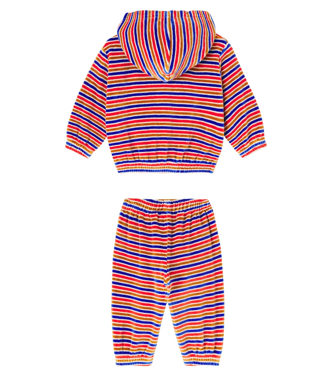 Baby striped velvet hoodie and sweatpants set | Bobo Choses