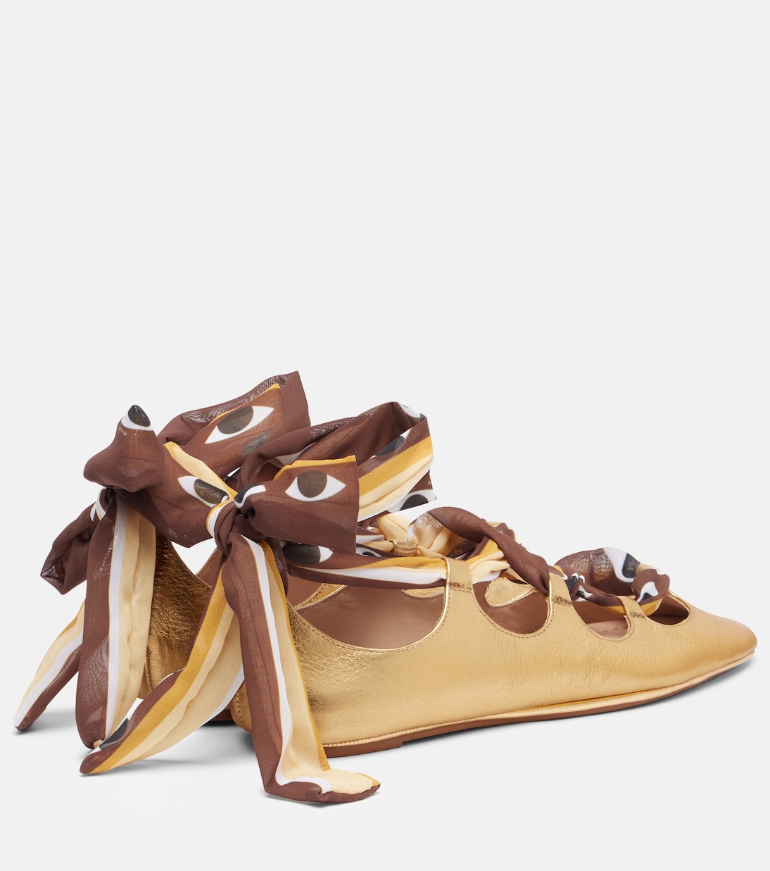 Lace-up leather ballet flats | Farm Rio