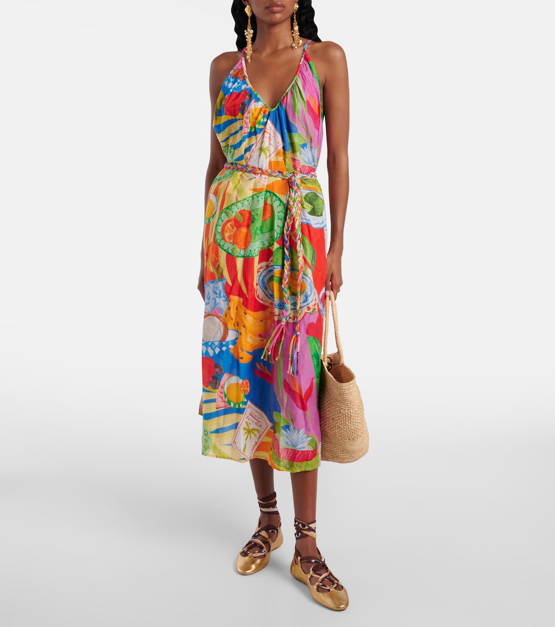 Lace-up leather ballet flats | Farm Rio