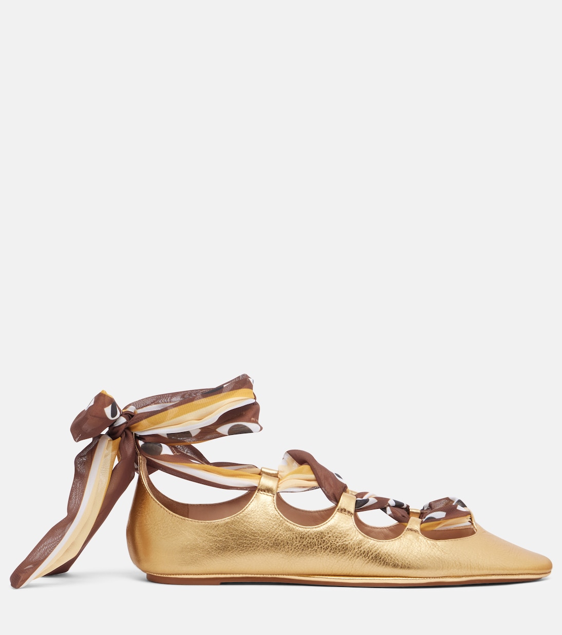 Lace-up leather ballet flats | Farm Rio