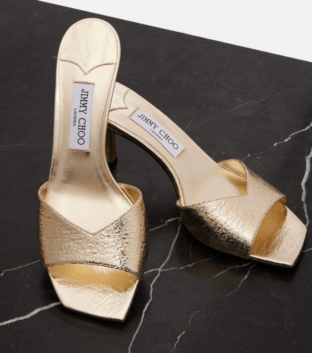 Skye 70 metallic mules | Jimmy Choo