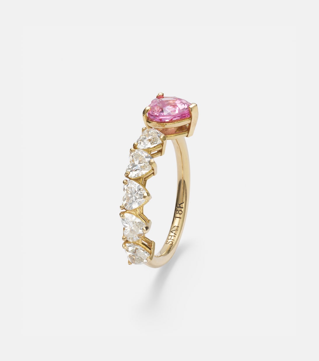 18kt gold ring with sapphire and diamonds | Shay Jewelry