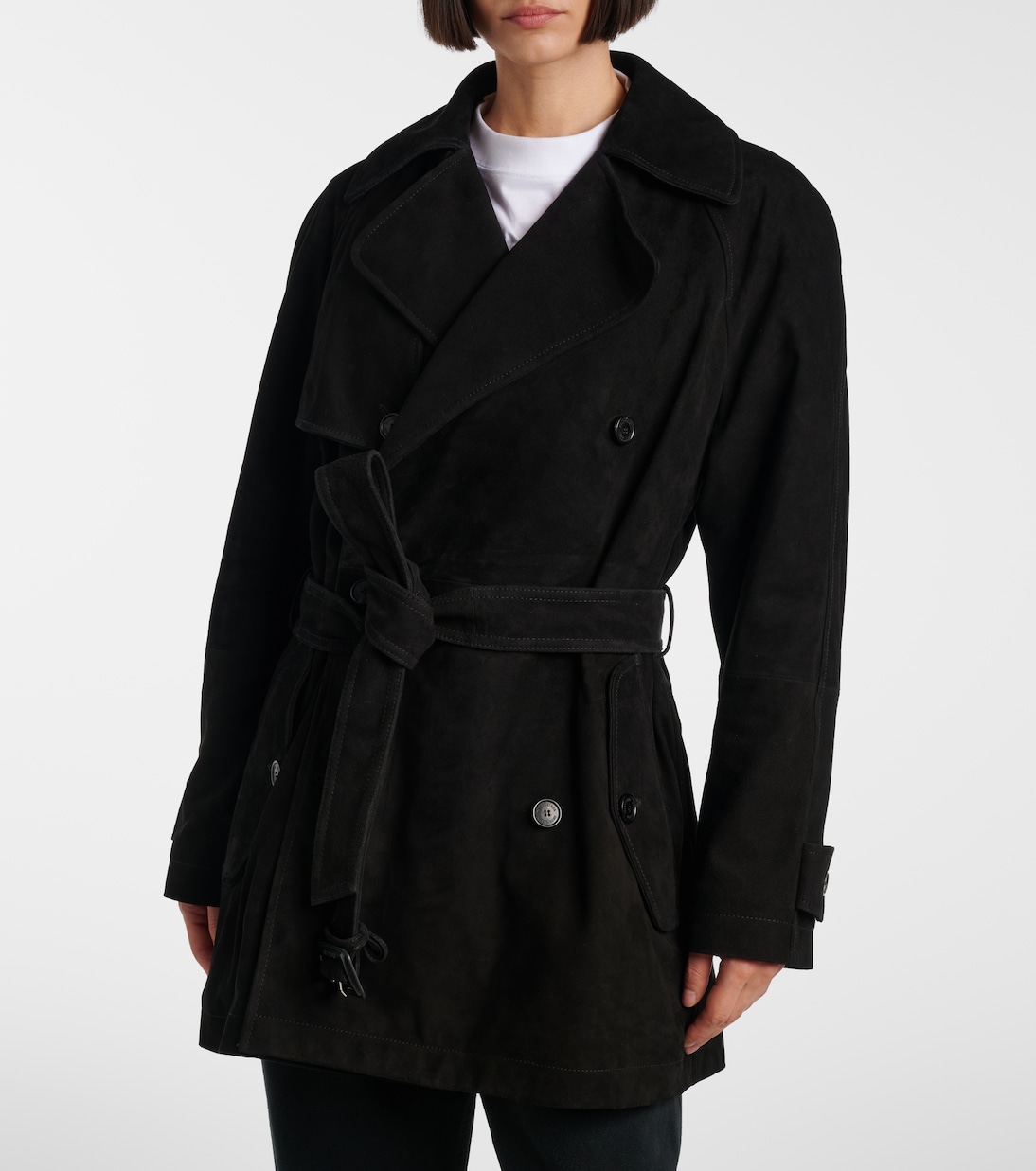 Suede trench coat | Balenciaga
