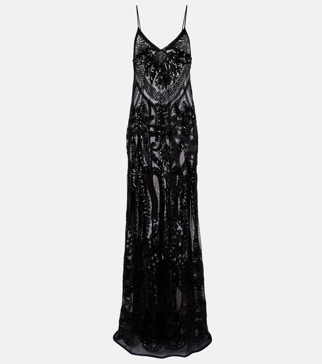 Sequined semi-sheer gown | Norma Kamali