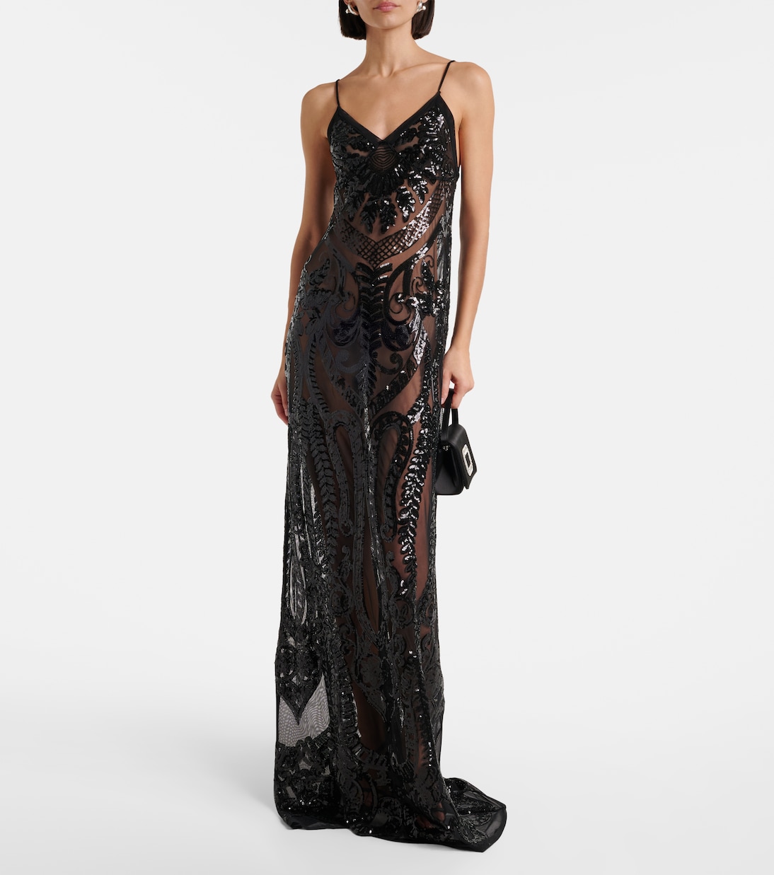 Sequined semi-sheer gown | Norma Kamali