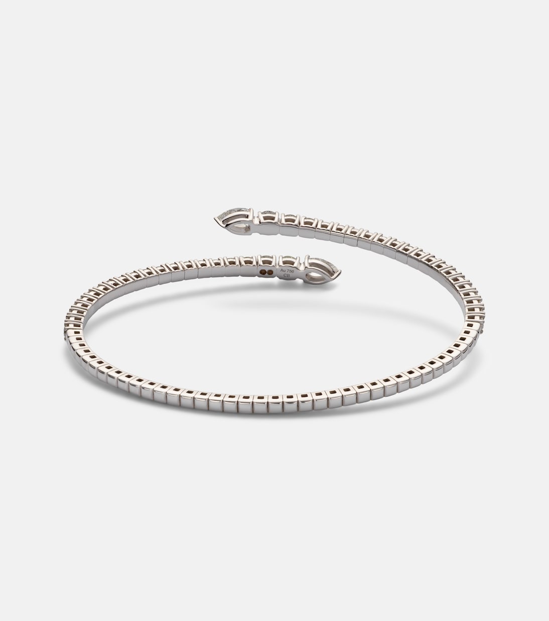 Classics Twist 18kt white gold bangle with diamonds | Bucherer Fine Jewellery
