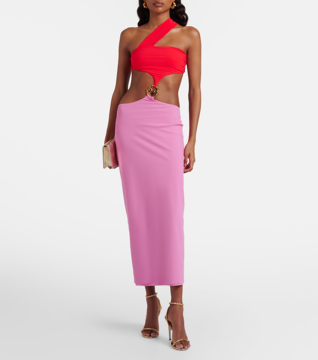 Abito midi monospalla con cut-out | Roberto Cavalli