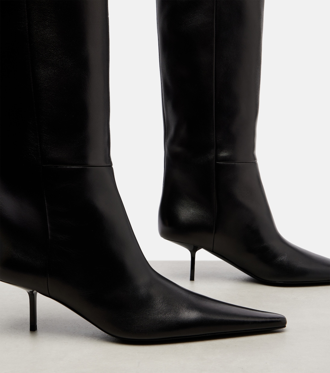Victoire 55 leather knee-high boots | Saint Laurent