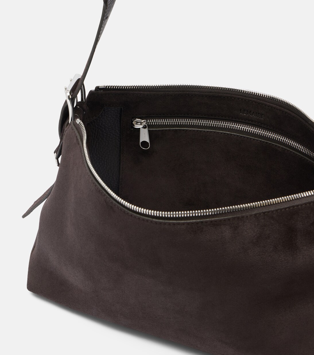 Schultertasche Small aus Veloursleder | Lemaire