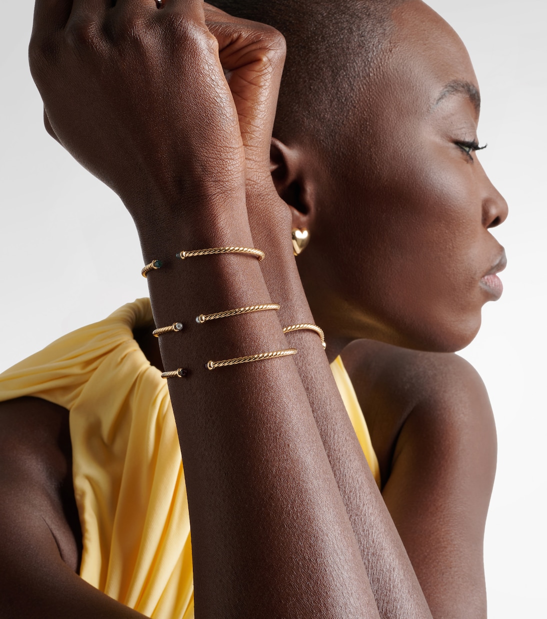 Cablespira® Flex Micro 18kt gold cuff bracelet with topaz | David Yurman