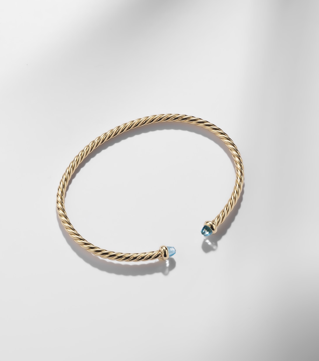 Cablespira® Flex Micro 18kt gold cuff bracelet with topaz | David Yurman