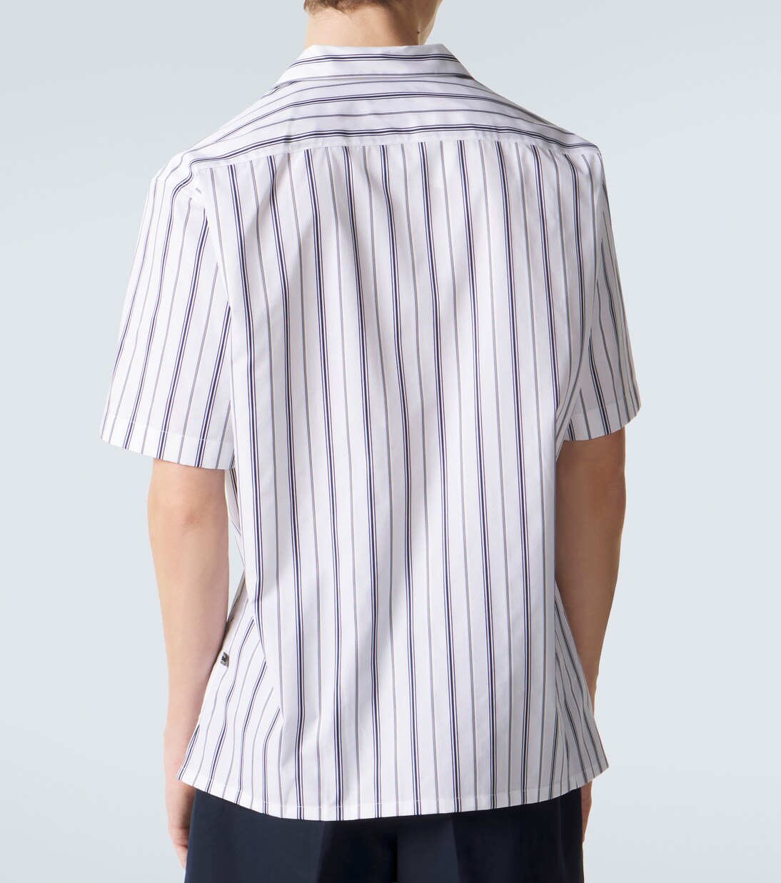 Camicia bowling in popeline di cotone a righe | Brioni