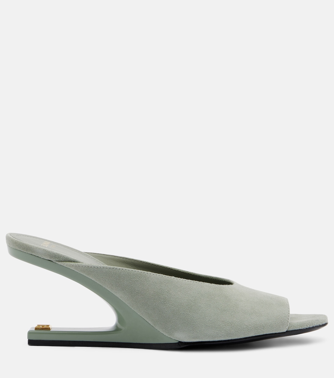 Suede cutout wedge mules | Balmain