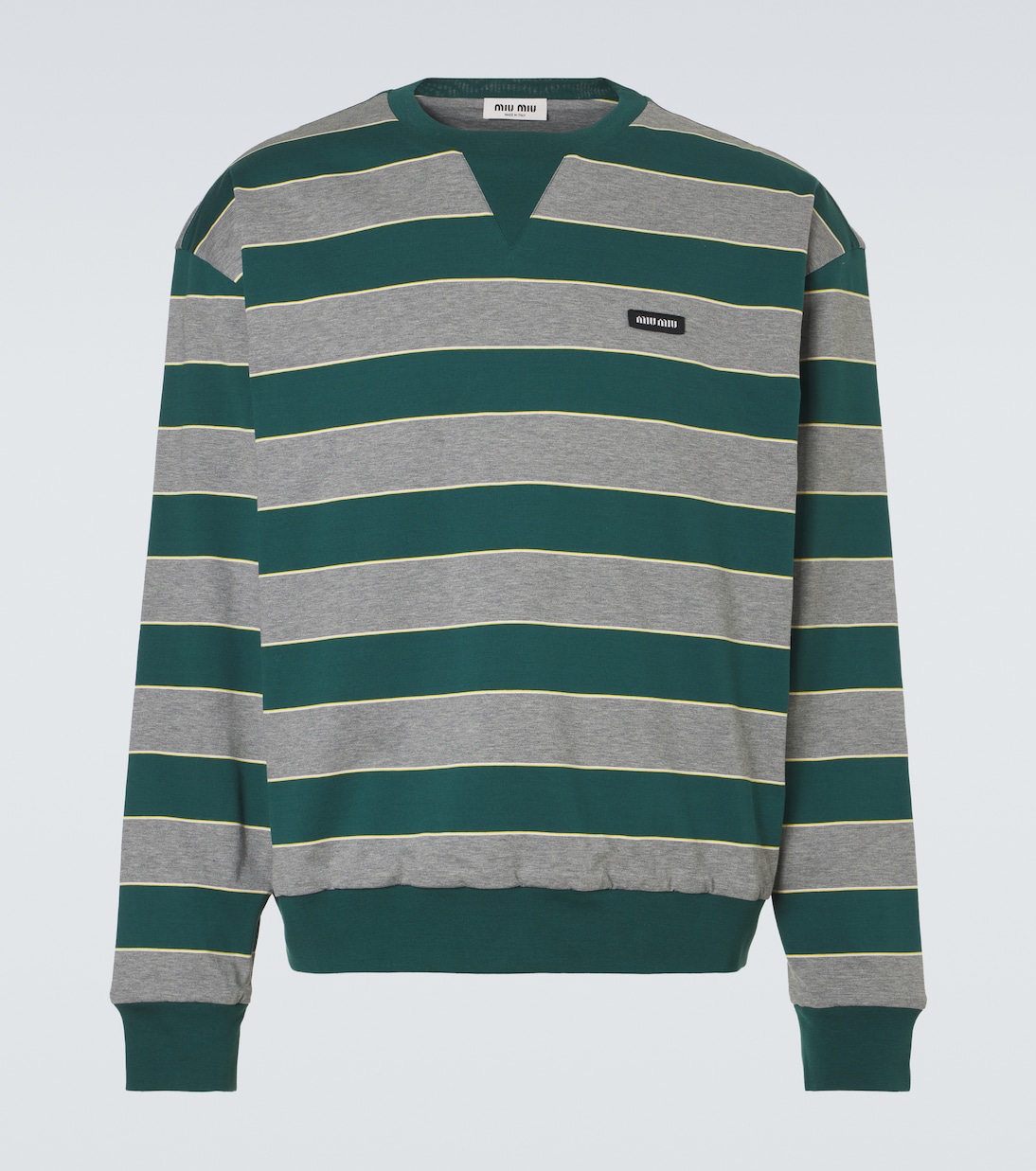 Striped cotton jersey sweatshirt | Miu Miu