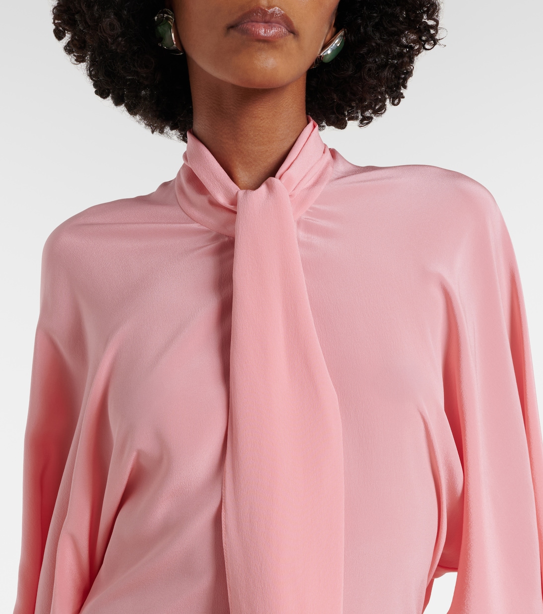 Tie-neck silk midi dress | Stella McCartney