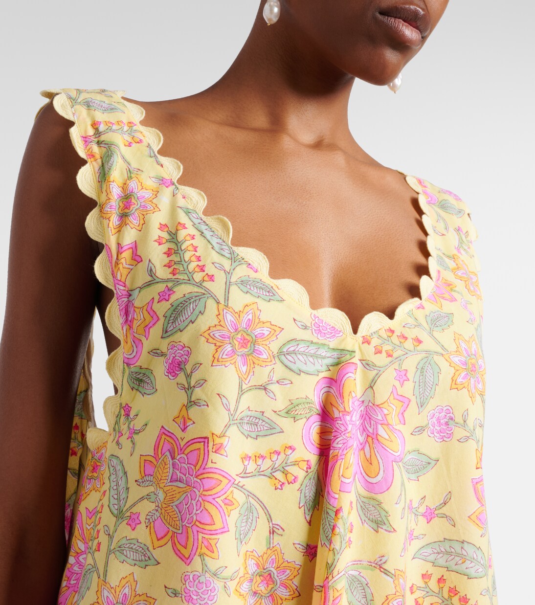 Abito corto in cotone floreale | Juliet Dunn