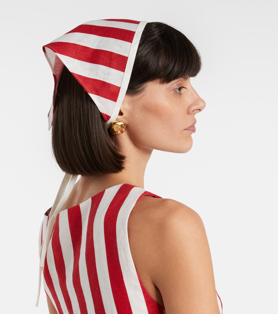 Pamela striped linen head wrap  | Posse