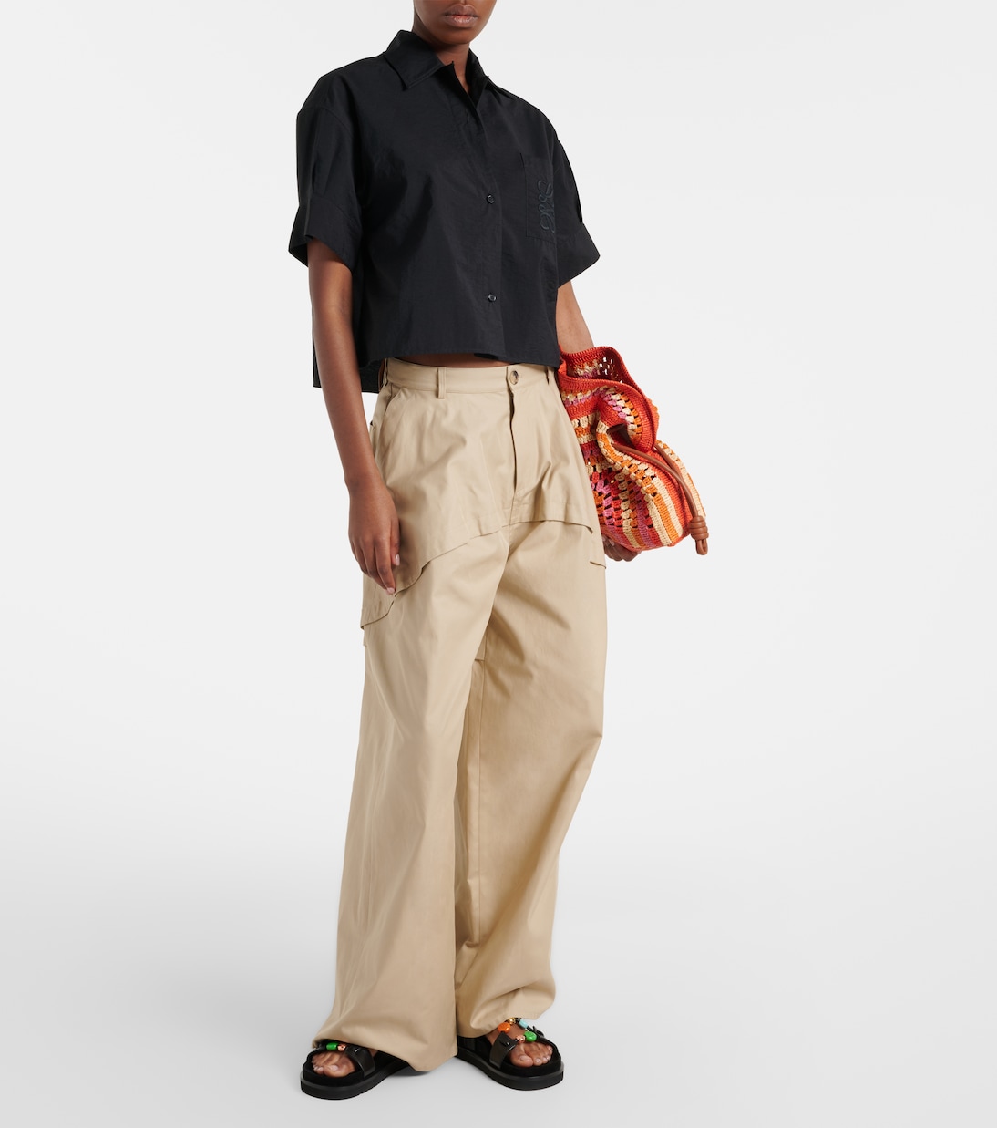 Paula's Ibiza Anagram cotton-blend shirt | Loewe