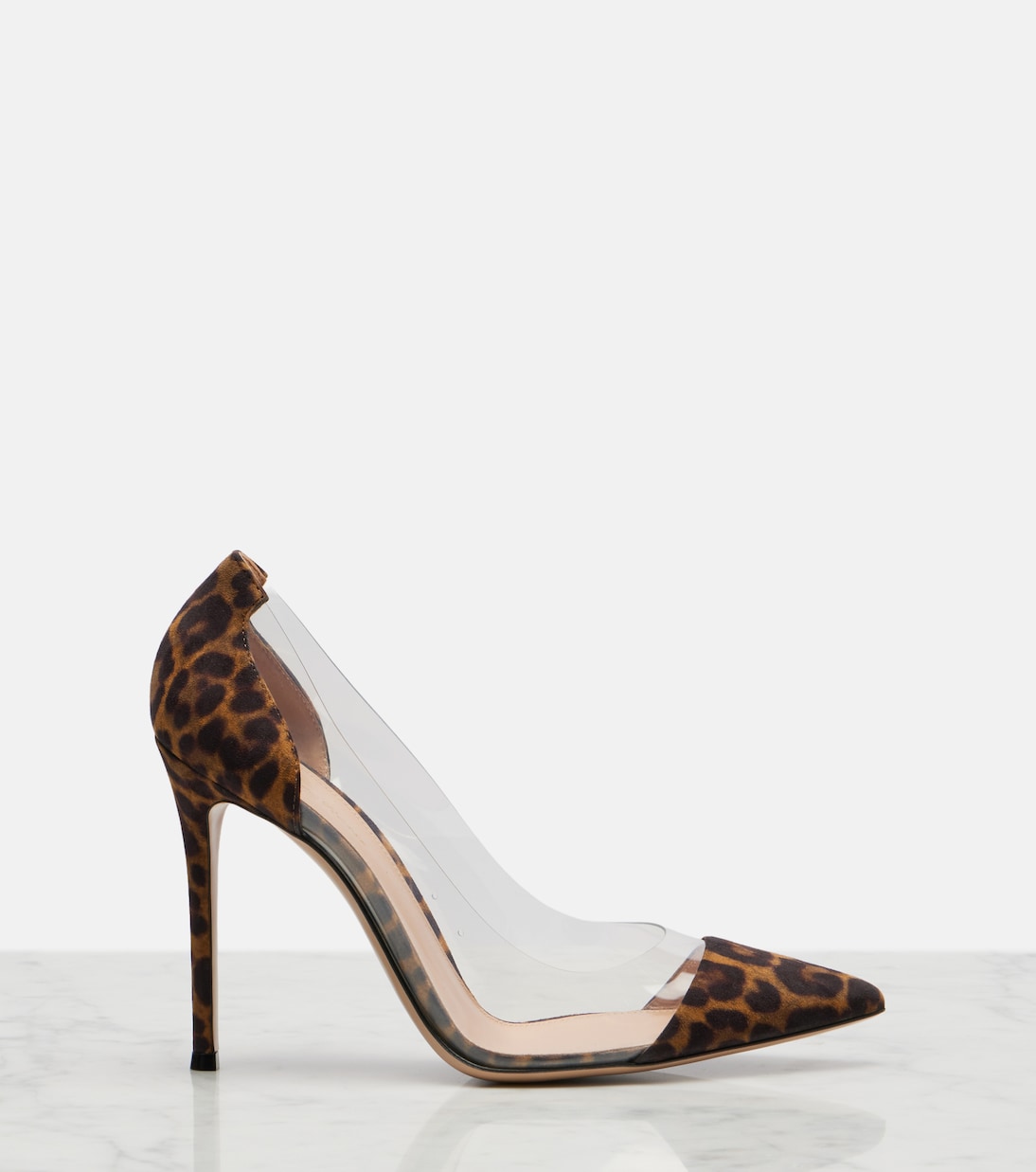 Plexi leopard-print suede and TPU pumps | Gianvito Rossi