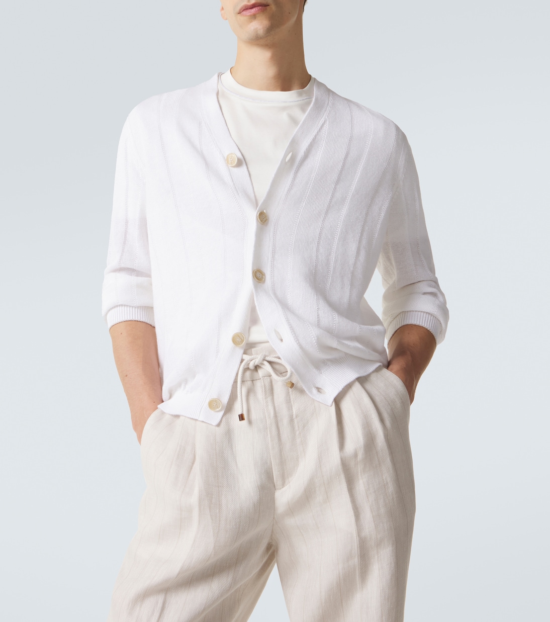 코튼 리넨 카디건 | Brunello Cucinelli