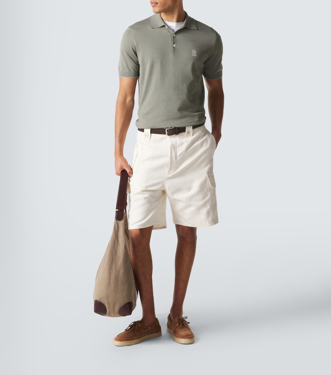 Logo cotton piqué polo shirt | Brunello Cucinelli