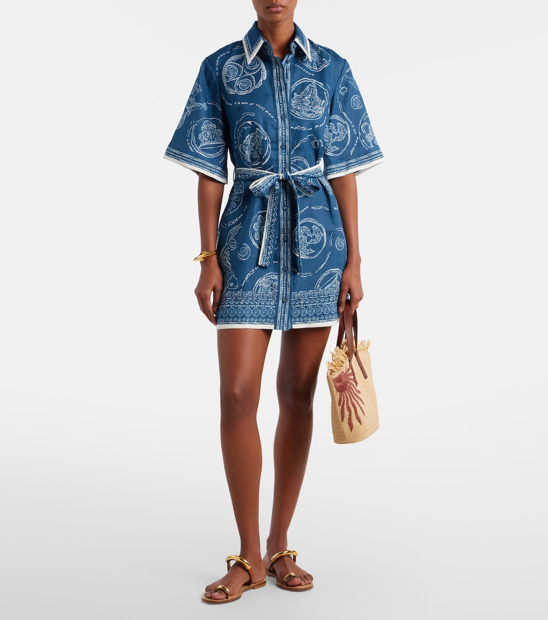 Robe chemise Lucky en lin à ceinture | Alémais