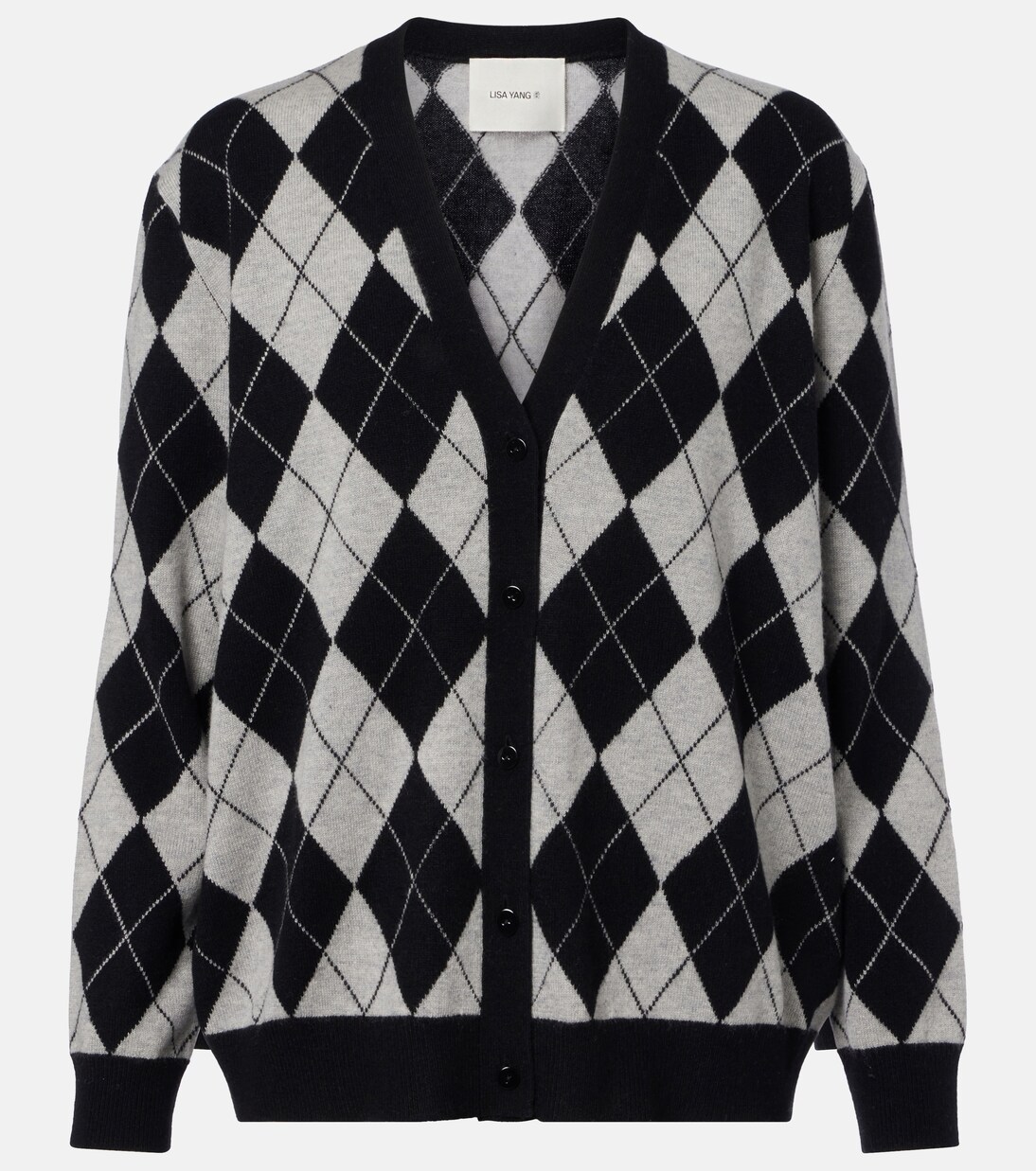 Raelyn argyle cashmere cardigan | Lisa Yang