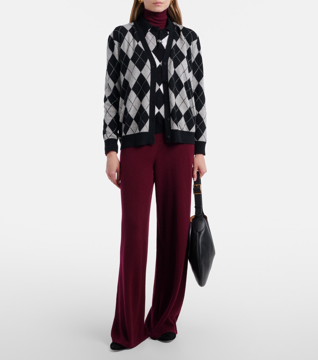 Raelyn argyle cashmere cardigan | Lisa Yang