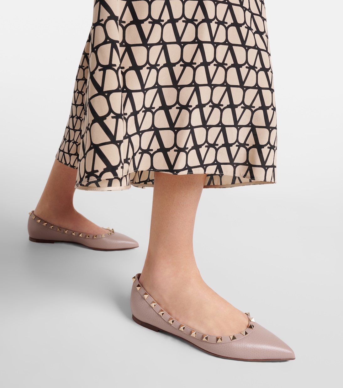 Rockstud leather ballet flats | Valentino Garavani