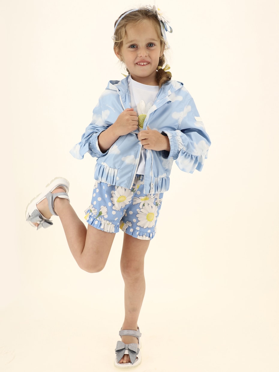 Floral polka-dot poplin shorts | Monnalisa