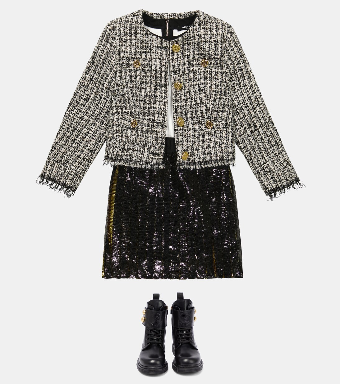 Embellished tweed jacket | Balmain Kids
