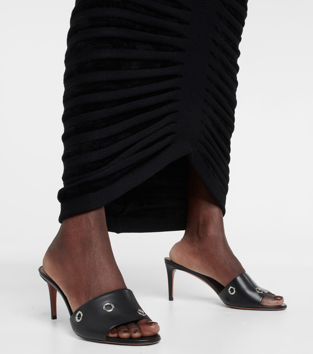 Oeillets embellished leather sandals | Alaïa