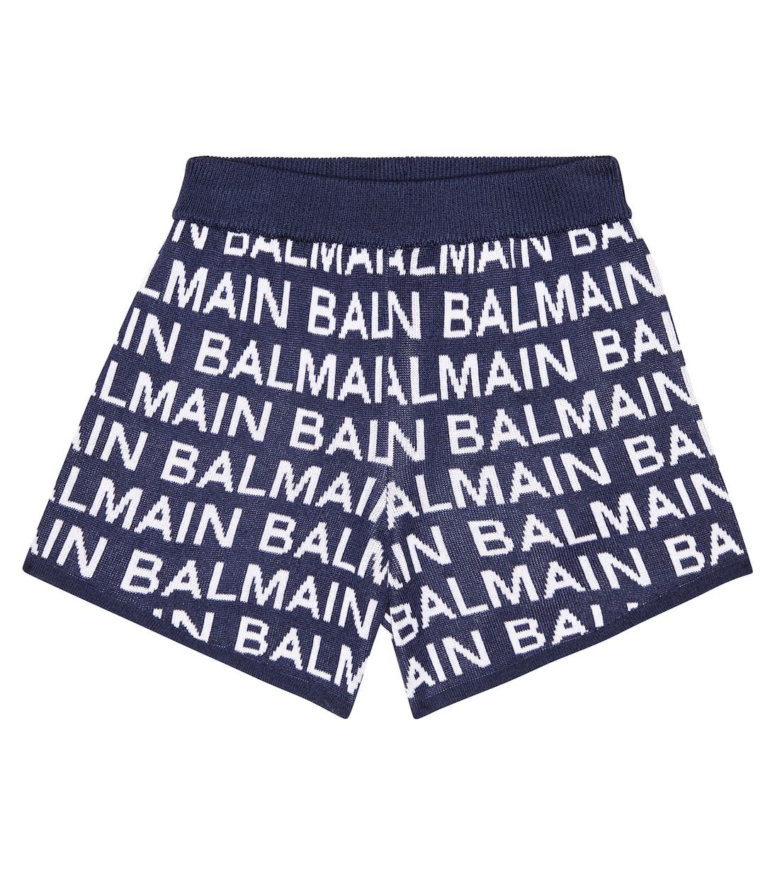 Shorts in misto cotone con intarsi | Balmain Kids