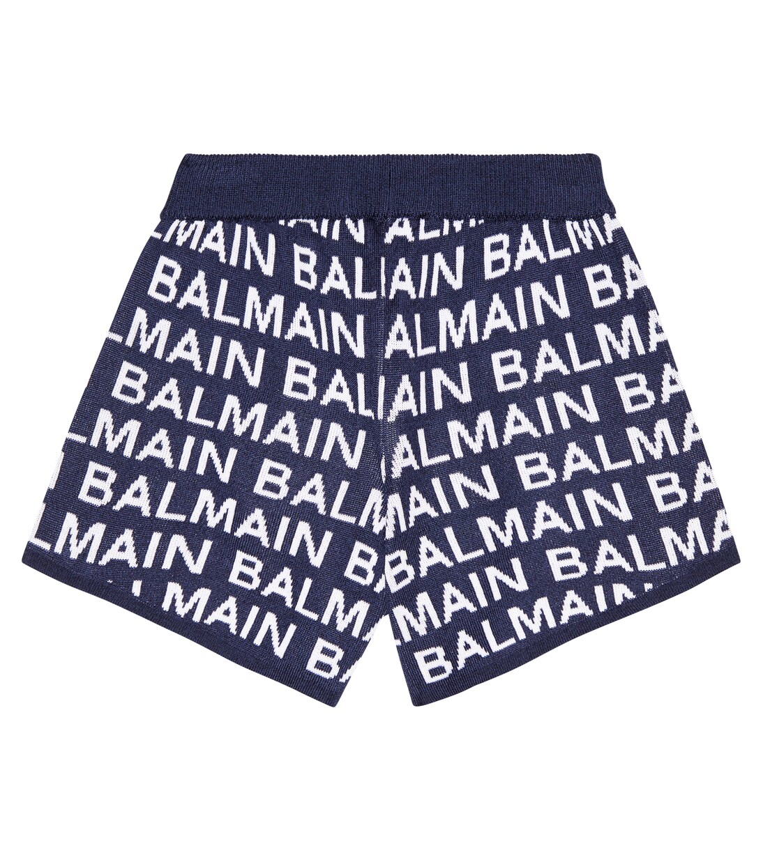 Shorts in misto cotone con intarsi | Balmain Kids