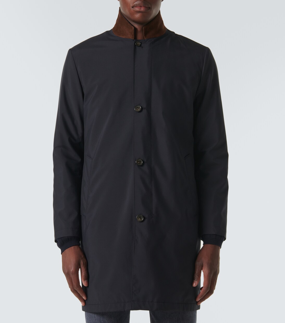 Regenmantel Sebring mit Leder | Loro Piana