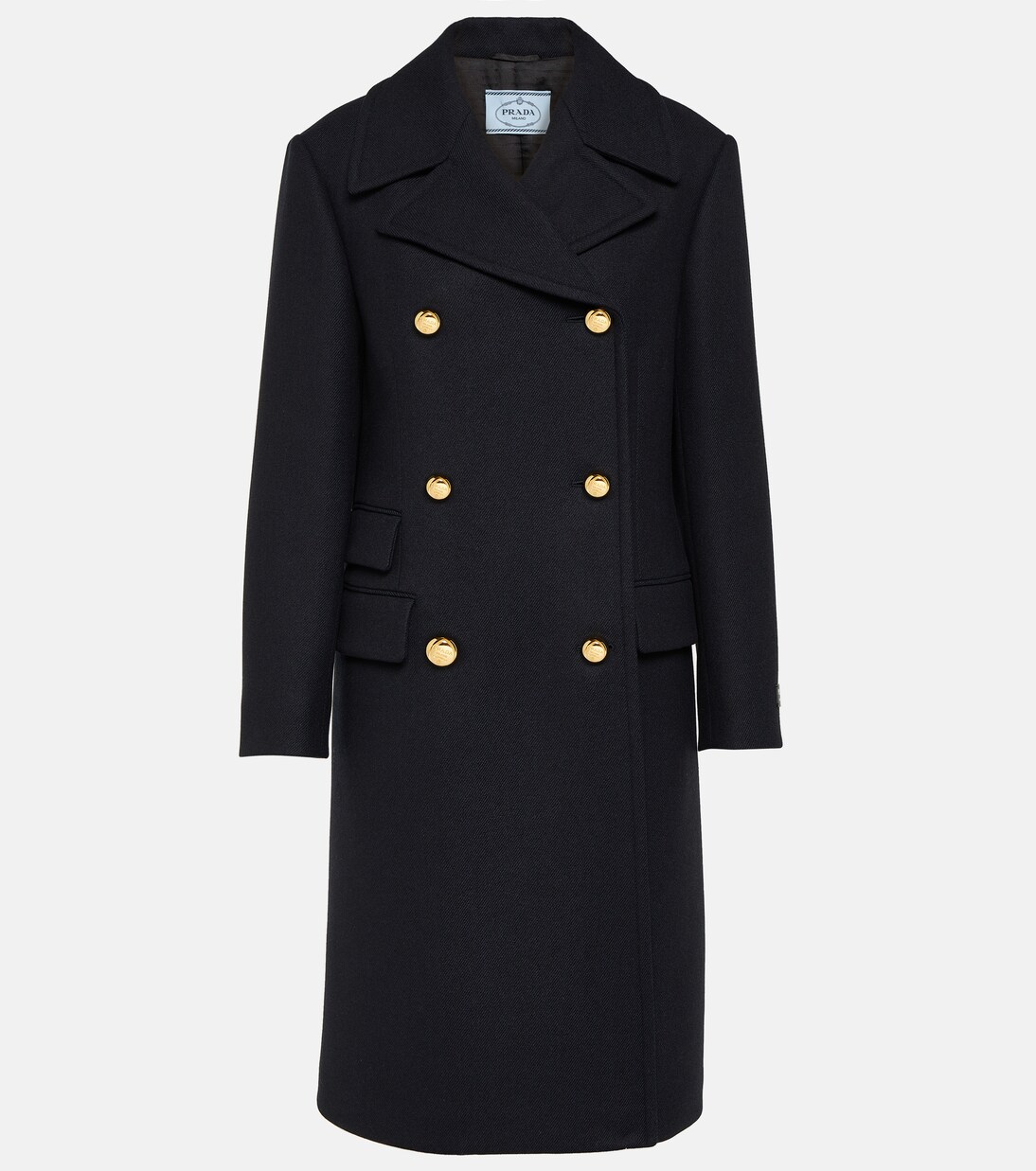 Double-breasted wool coat | Prada