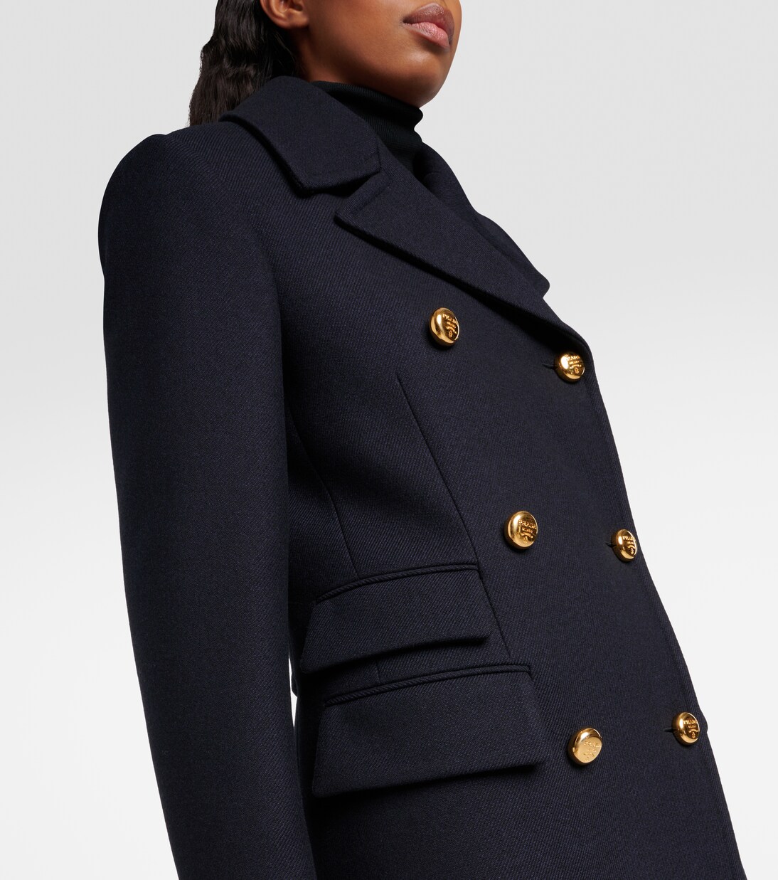 Double-breasted wool coat | Prada