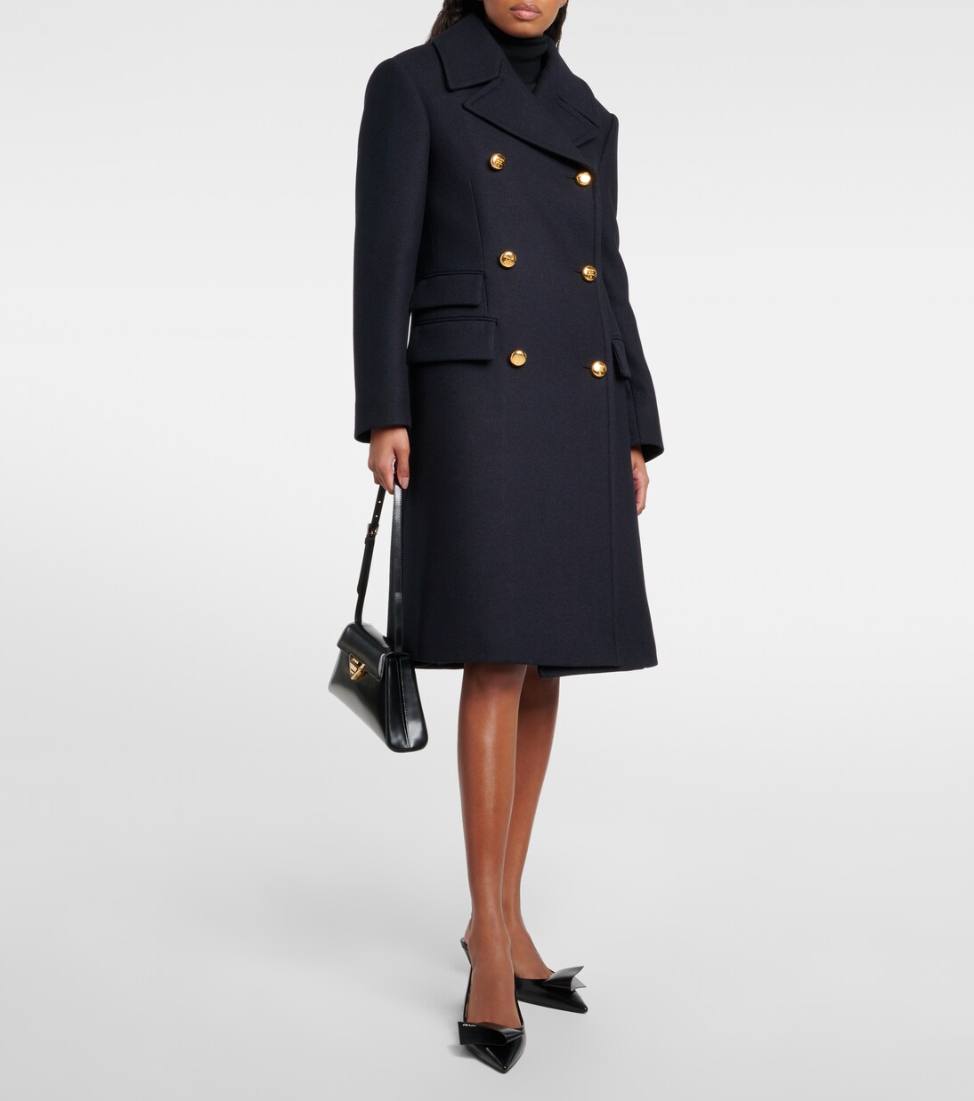 Double-breasted wool coat | Prada