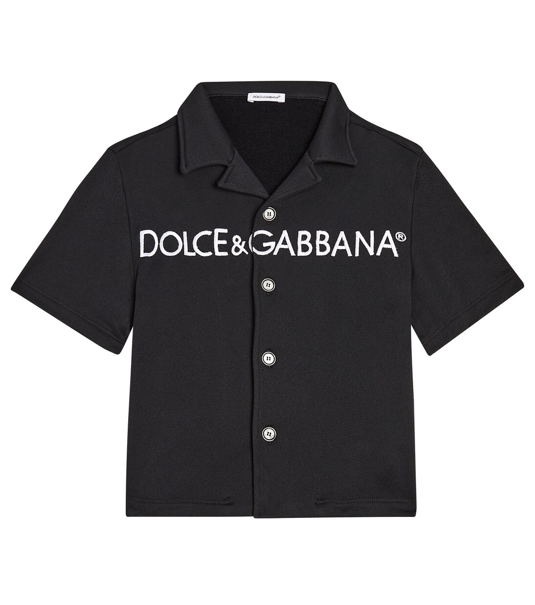 Logo cotton-blend bowling shirt | Dolce&Gabbana Kids