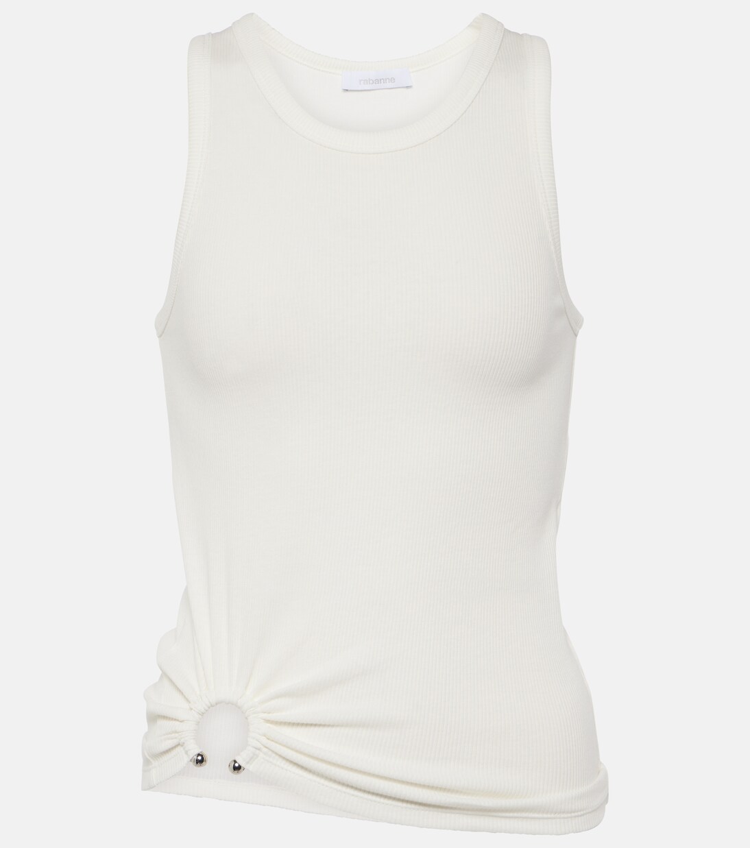 Ring-detail cotton-blend jersey tank top | Rabanne