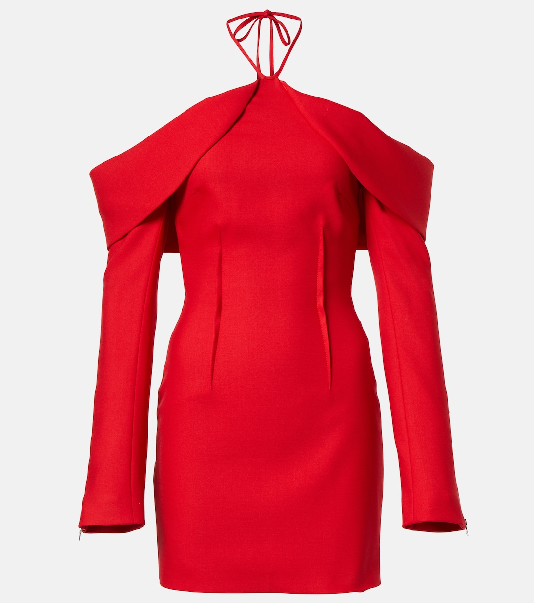 Robe midi en laine mélangée | David Koma