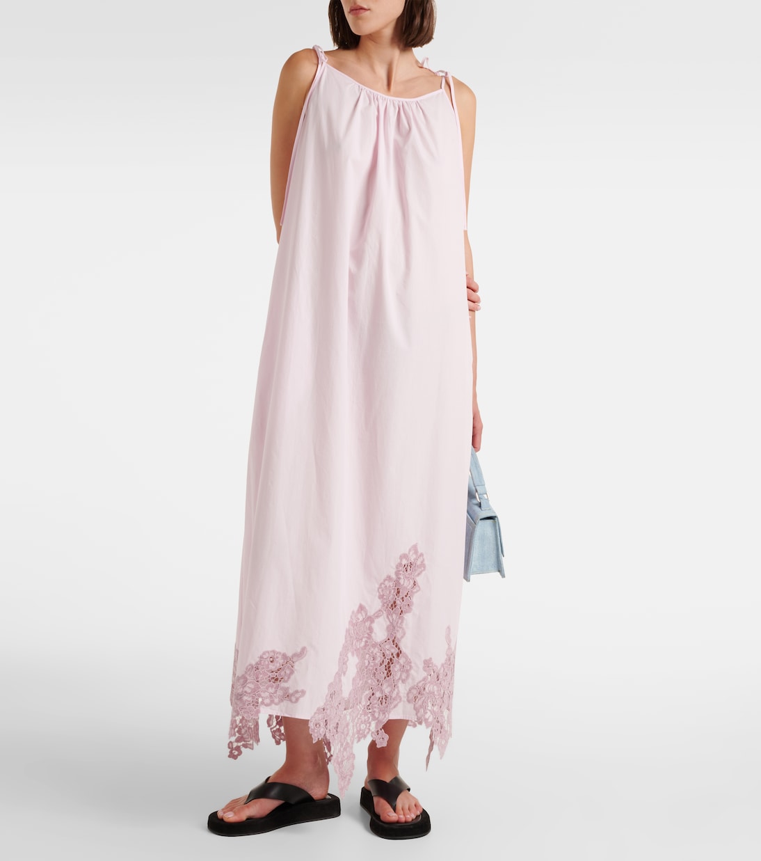 Midikleid aus Baumwolle mit Spitze | Acne Studios