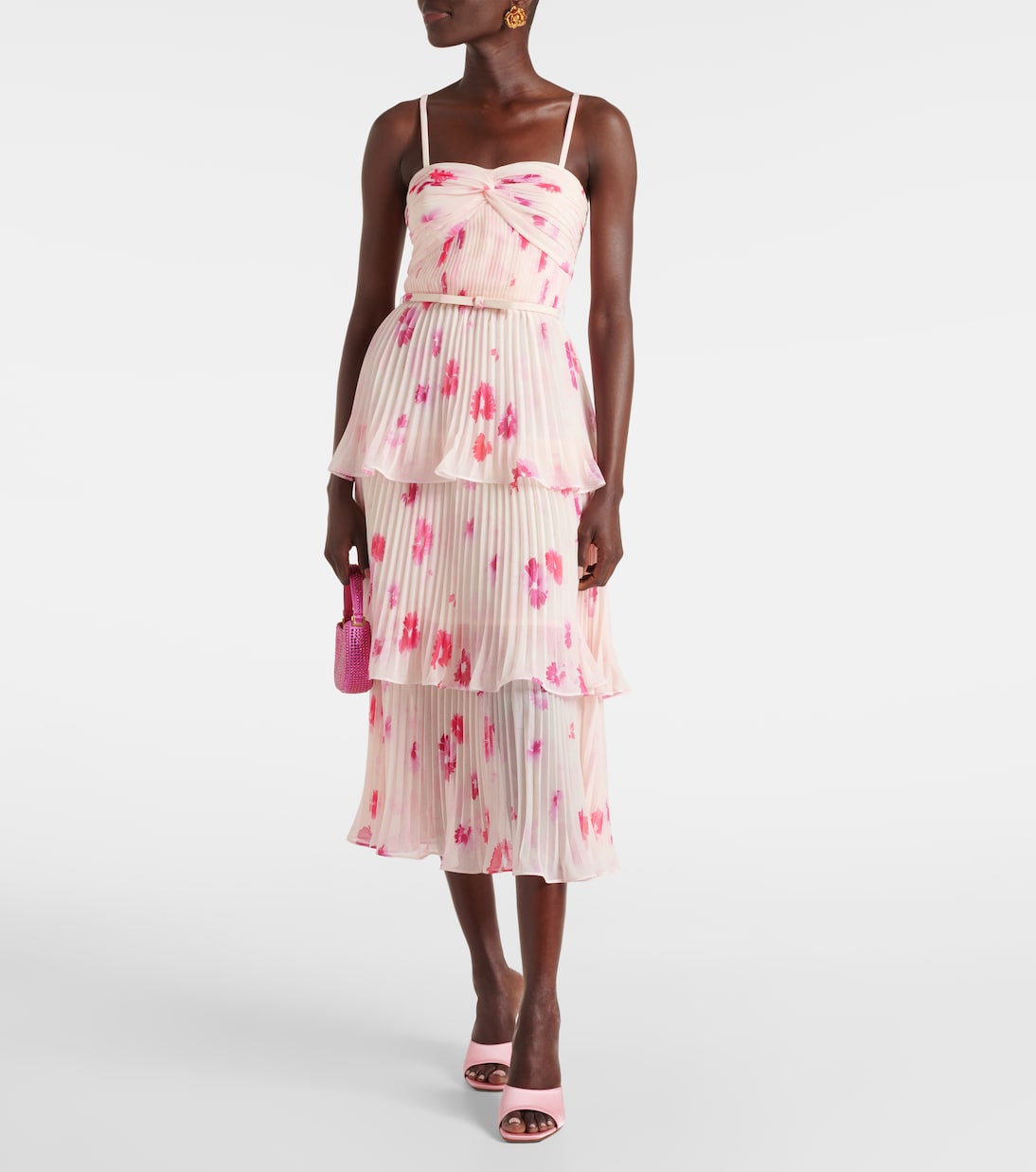 Floral chiffon midi dress | Self-Portrait