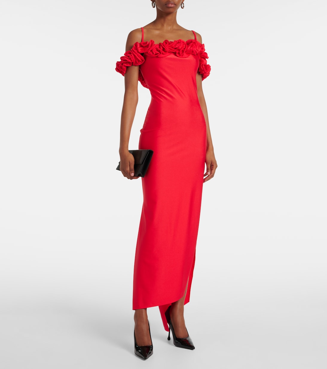 Floral-appliqué jersey gown | Coperni